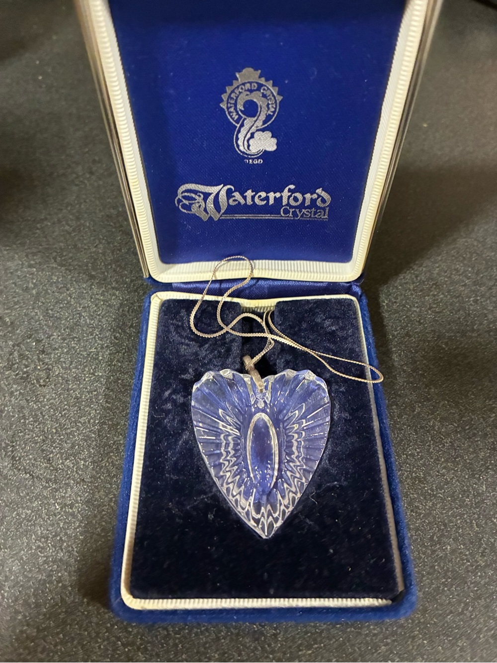 Waterford Crystal Blue-Tone Heart Pendant Necklace